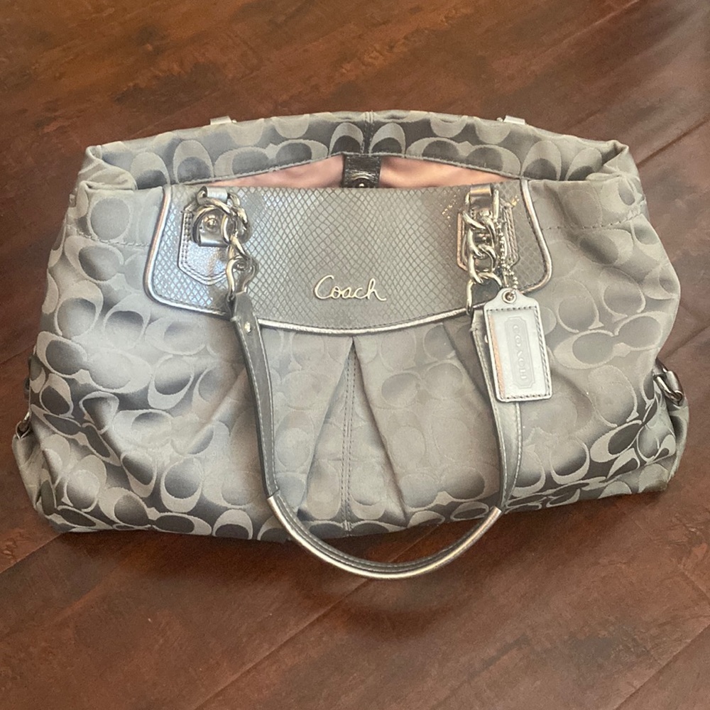 Coach Bag — silver handbag/satchel